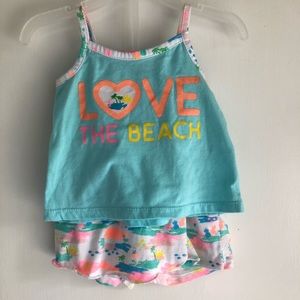 Tank and faux tennis skirt set for toddler